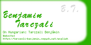 benjamin tarczali business card